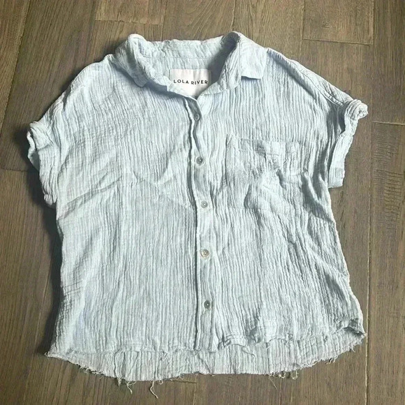 🔥Lola River🔥 | Blue super light button up blouse - Picture 1 of 9